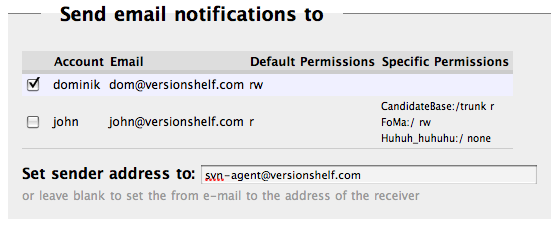 email notification hook settings